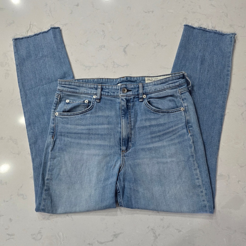 Rag & Bone Sandy Point High Rise Straight Leg Jeans Blue 30